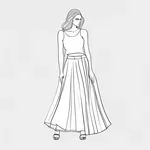 billowy white maxi skirt image